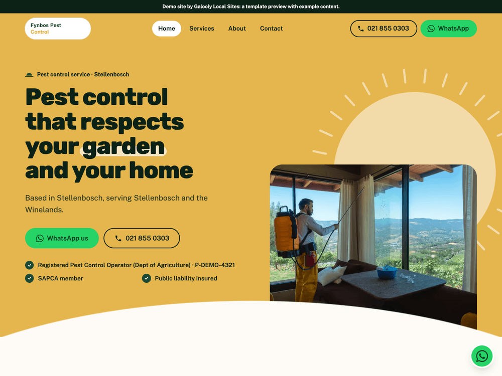 Meadow template demo site