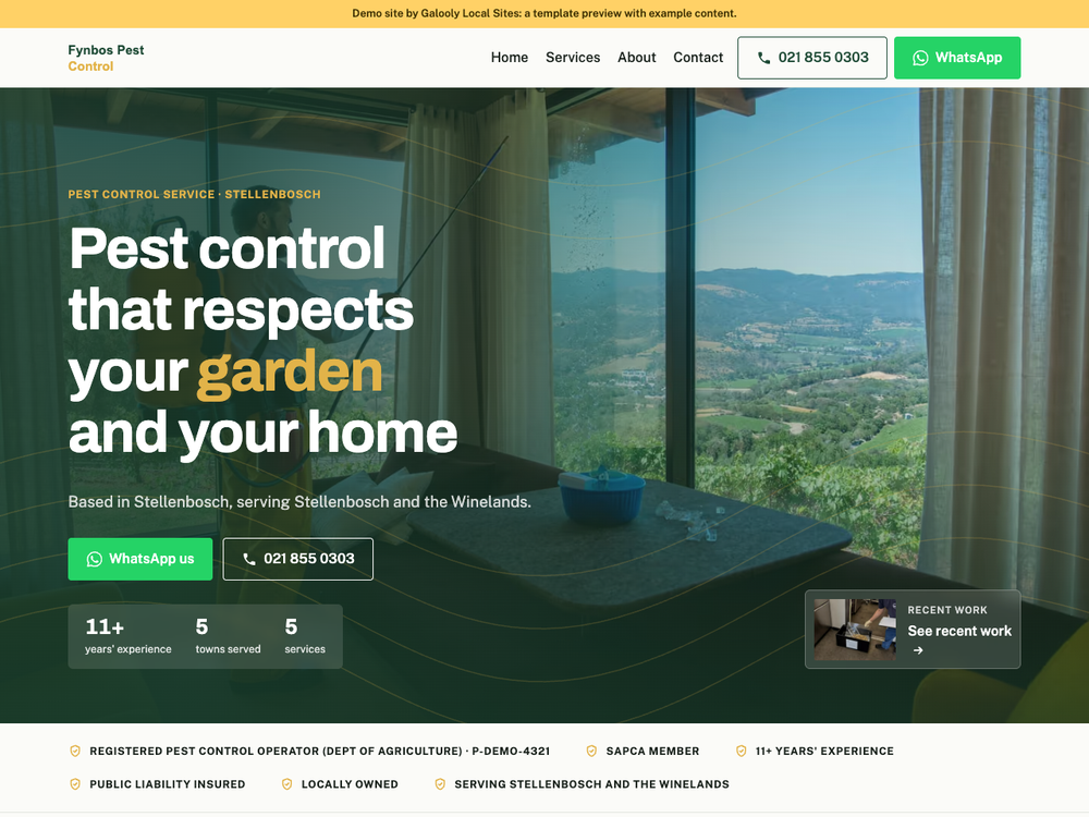 Meadow template demo site